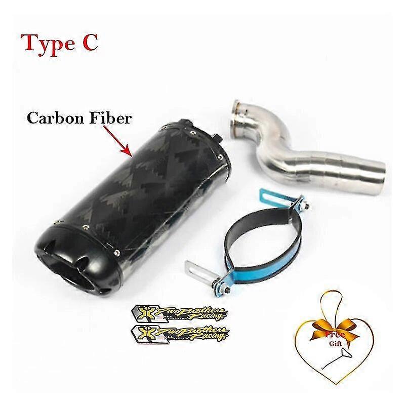 Exquisite exhaust pipeSlip On For Benelli 502 502C Motorcycle Exhaust Escape System Modified Carbon Fiber Muffler Middle Link Pipe No DB Killer
