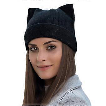 Damen Winter Strickmütze Warme Mode Beanie Mütze Katze Ohr Mütze