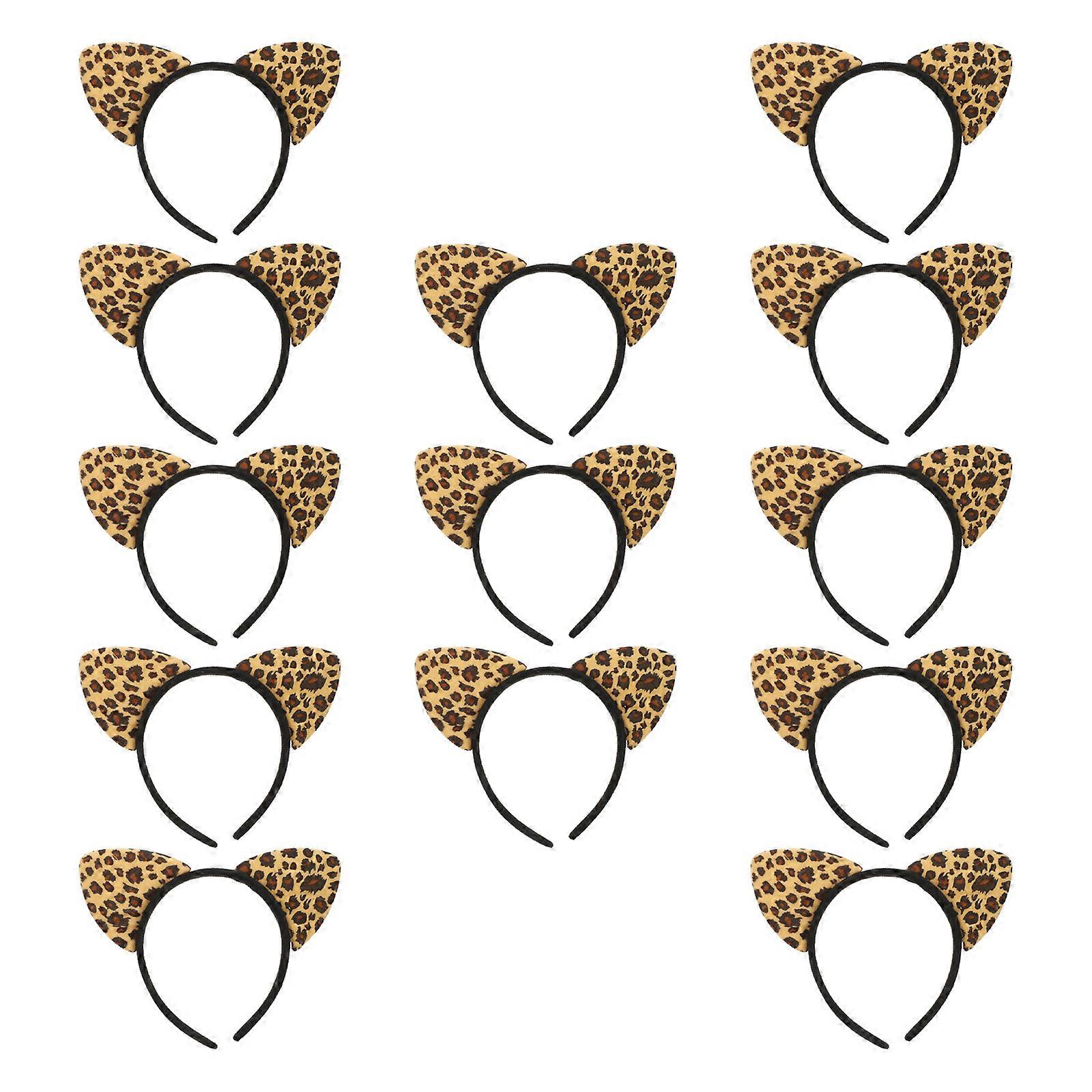 14 Pz Regali Adulting Auto Orecchio Copricapi Leopardo Cappelli Donne Animale Orecchio Copricapi