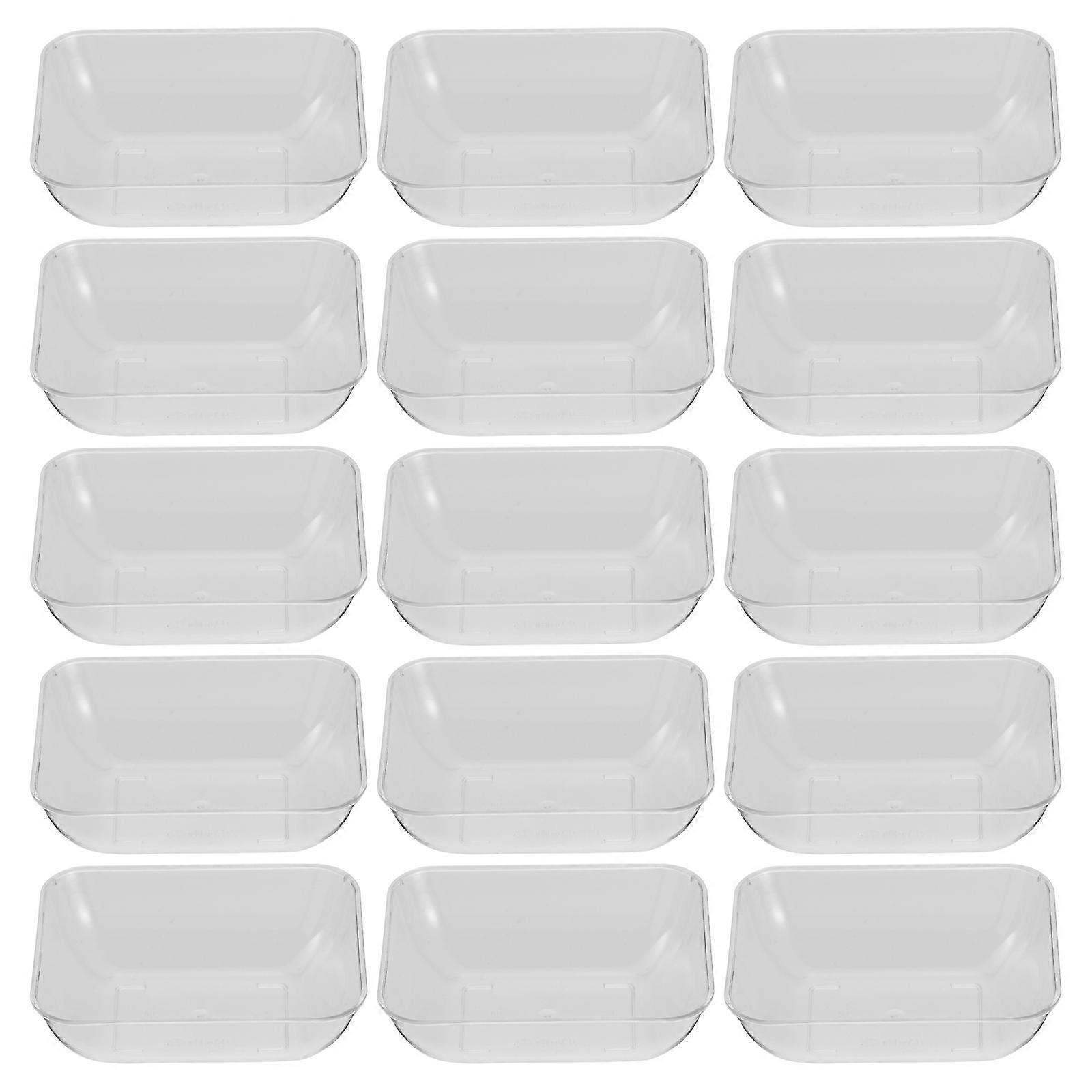 50Pcs Plastic Plates Disposable Plastic Dishes Rectangular Food Dishes