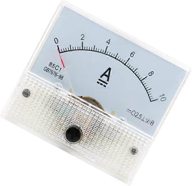 Analog Current Panel Ammeter (White) - DC 10A Household Ammeter Circuit Test