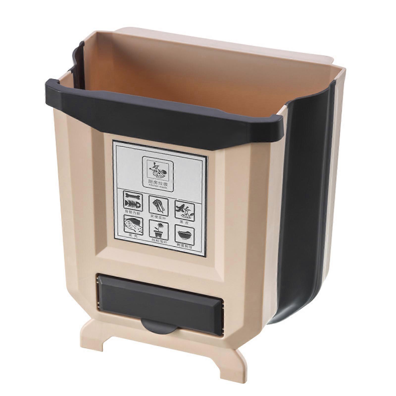 Kitchen Compost Bin,Trash Can with Lid,Collapsible Hanging Trash Can
