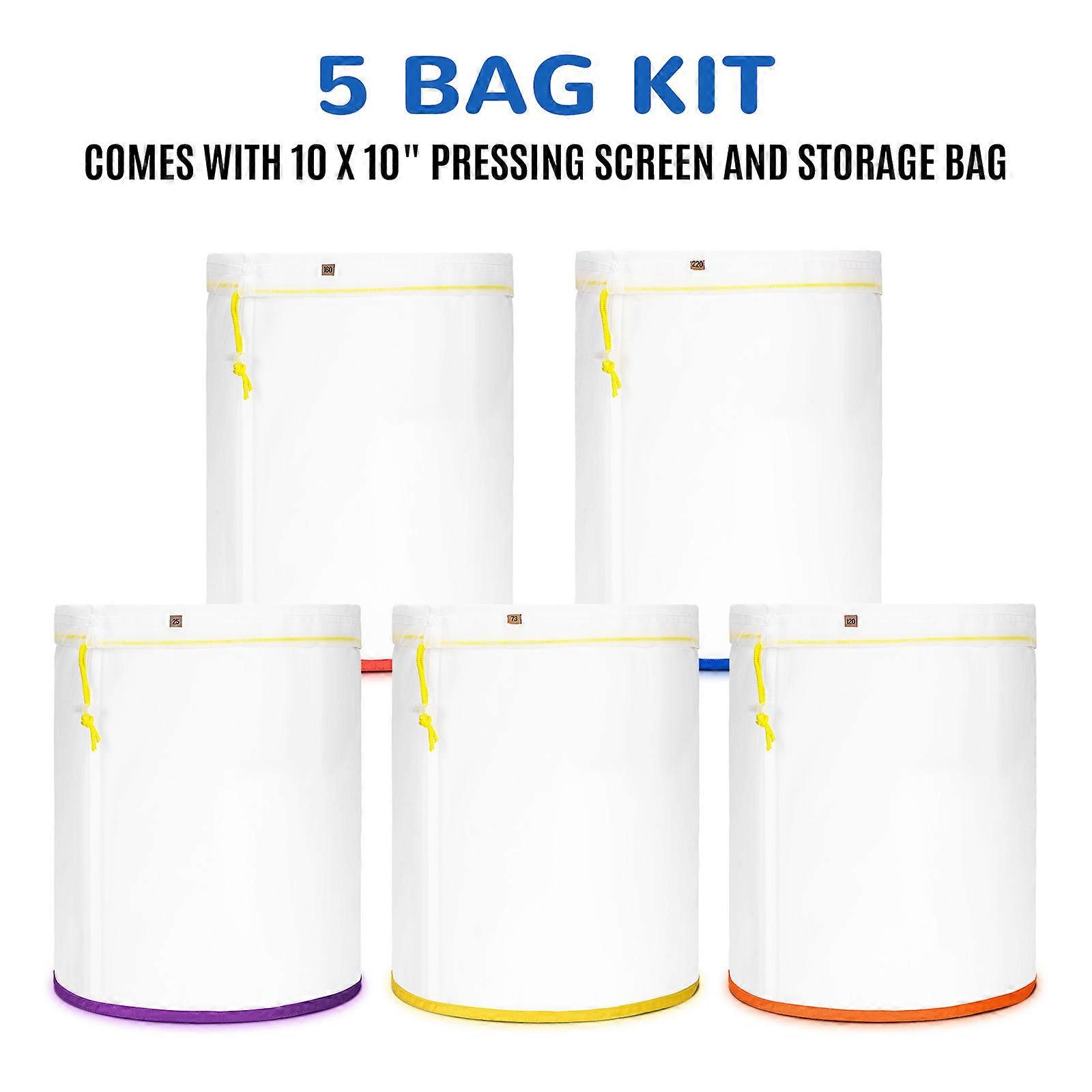 5pcs 1 Gallon Filter Bag Bubble Bag Herbal Ice Essence Extractor Kit Set Micron Drawstring Extraction Bags