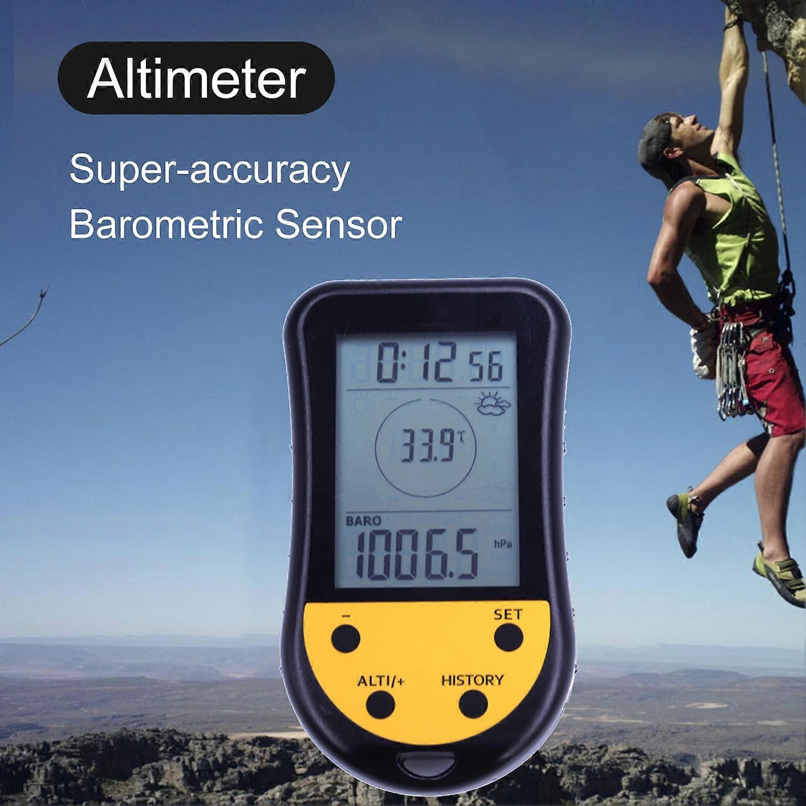 1 Set Altimeter Handheld Clock Temperature Calendar Portable LCD Digital Fishing Barometer for Outdoor Mengxi