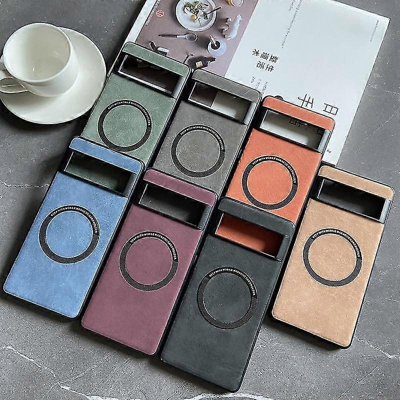Magsafe Vintage Luxury Leather Print Magnetic Shockproof Case For Google Pixel 8 Pro/pixel 8