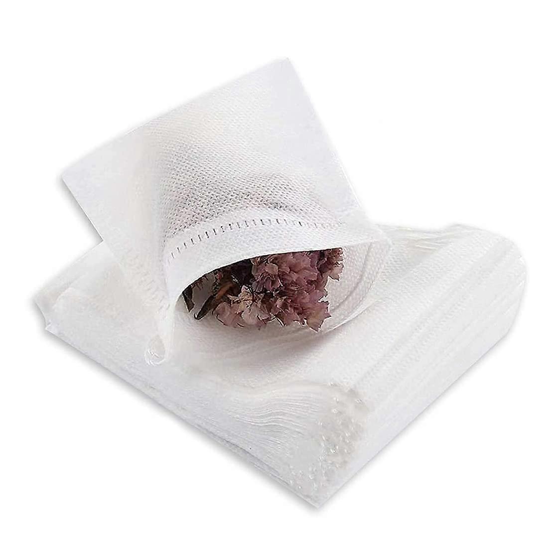 200 pack engångs tepåsar filterpapper tefilter för bulk te kryddor - vit