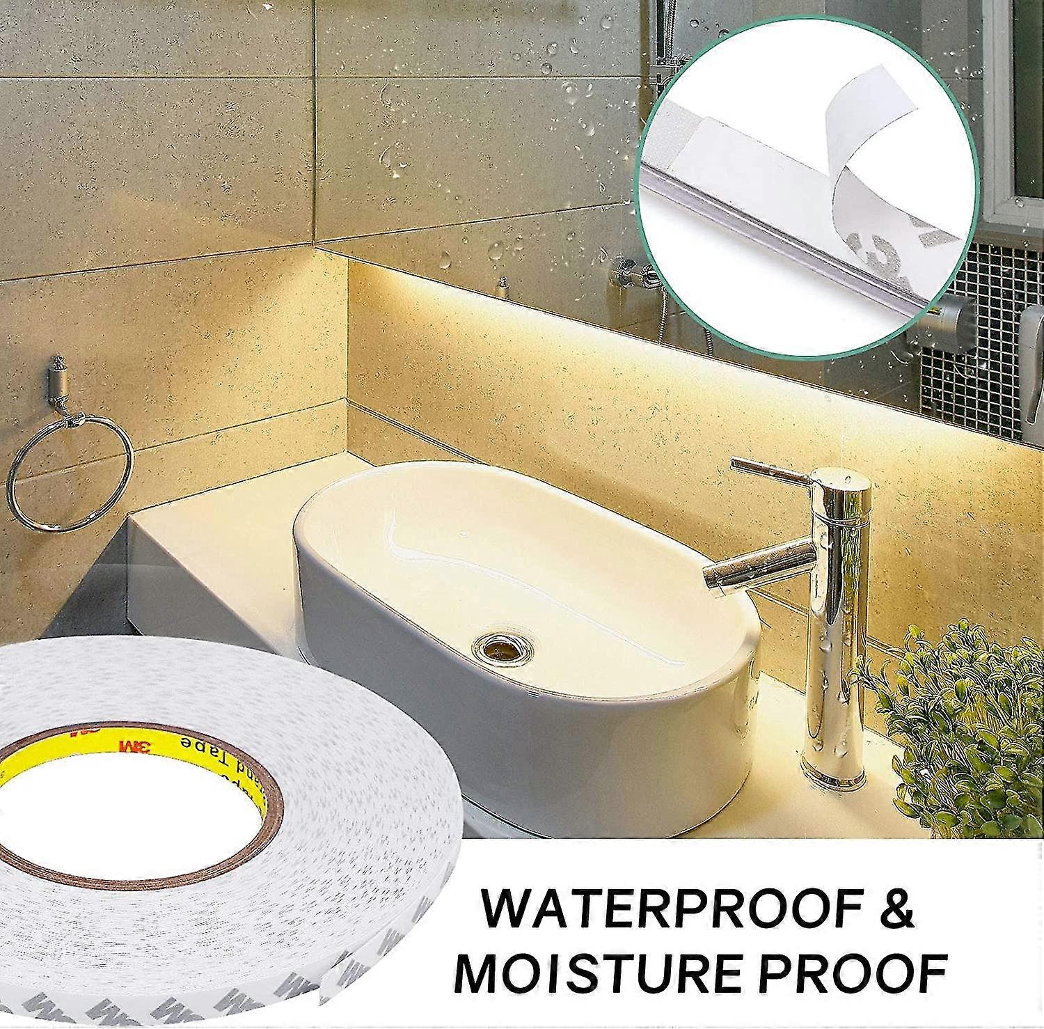 Double Sided Tape, 164ft Length, 0.39 Inch Width Thin Waterproof Mounting Tape, Easy Peel Off Two Sided Tape Foam Tape For Led Strip Lights, Car, Home