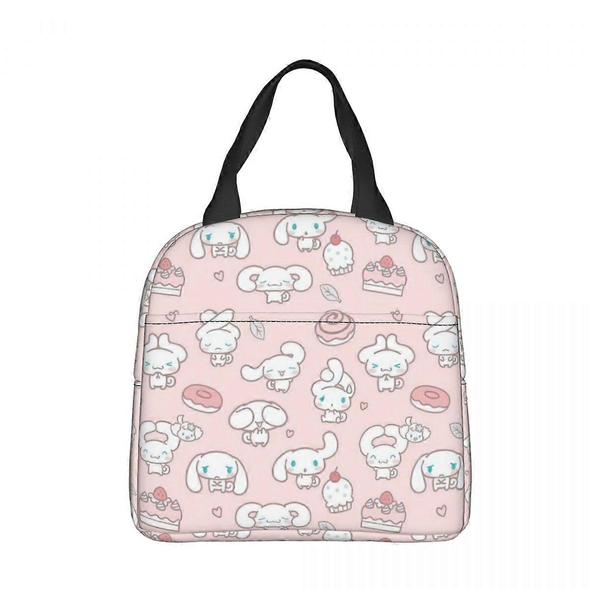 Růžový Cinnamoroll Izolované Obědové Tašky Termální Taška Oběd Kontejner Roztomilý Kreslený Netěsný Oběd Box Taška Na Skladování Potravin Tašky Školní