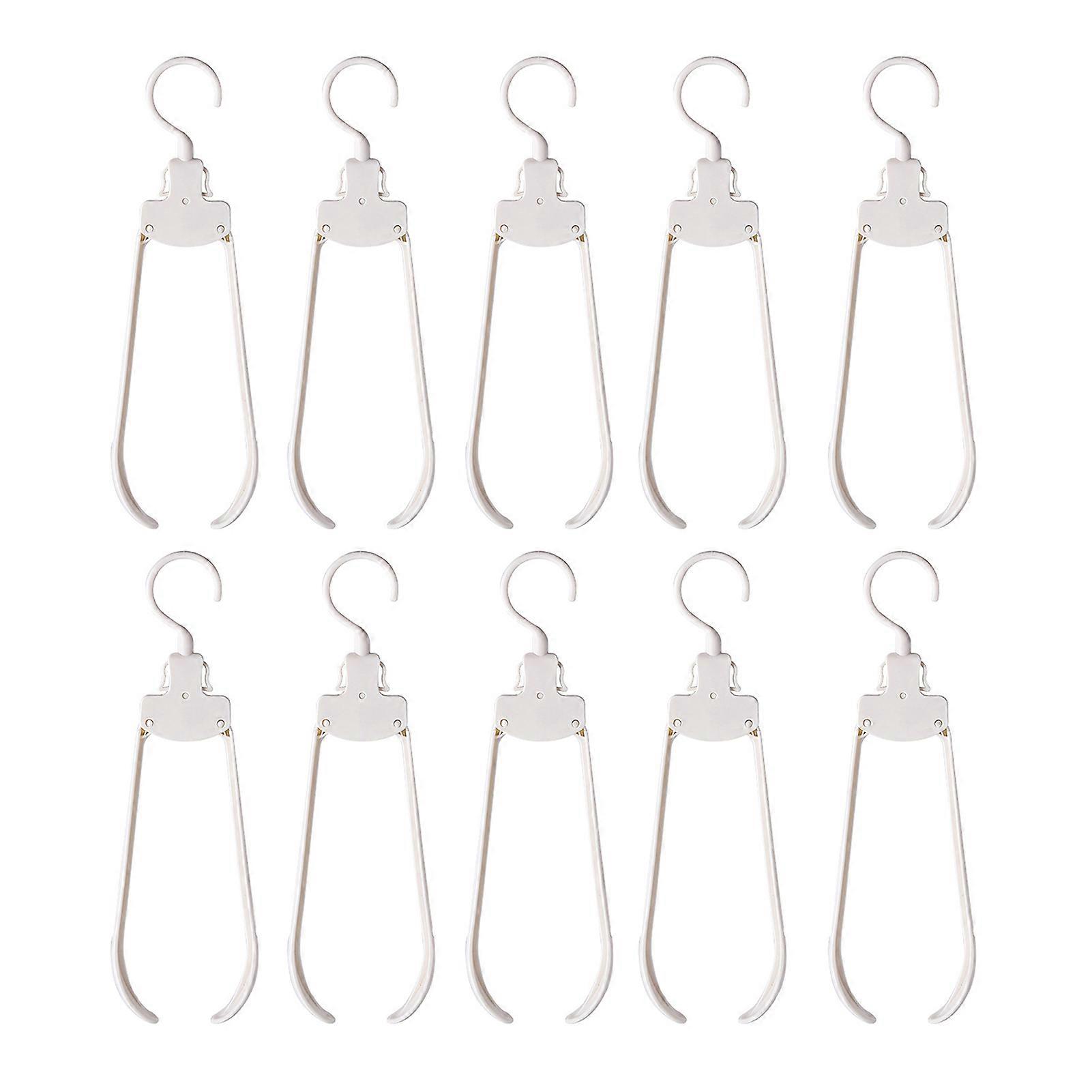 10Pcs Foldable Plastic Clothes Hangers Foldable Design Stable Durable Load-Bearing Design Not Easily Deformed Clothes Drying Racks