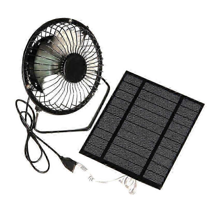 5W 5V لوحة شمسية تعمل بالطاقة مروحة ، مصغرة المحمولة التهوية مروحة التبريد 4 بوصة USB مروحة محمولة ل Ca