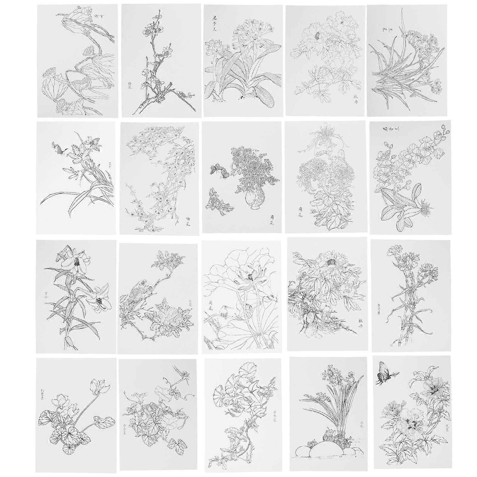 20 Sheets Drawing Paper Watercolor Drawing Paper Coloring Papers Coloring Paper