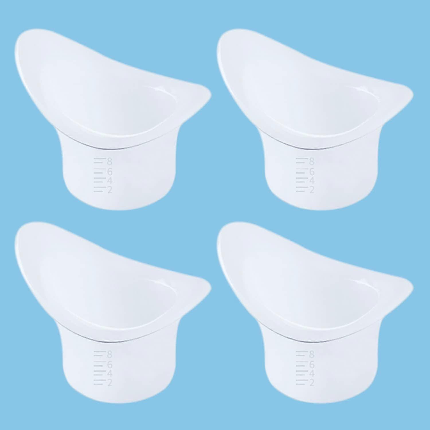 4-stuk 8 ml oogwasbeker herbruikbaar, siliconen oogbadbeker, oogbekers was draagbaar, oogspoelbekers, voor reizen en effectieve oogreiniging