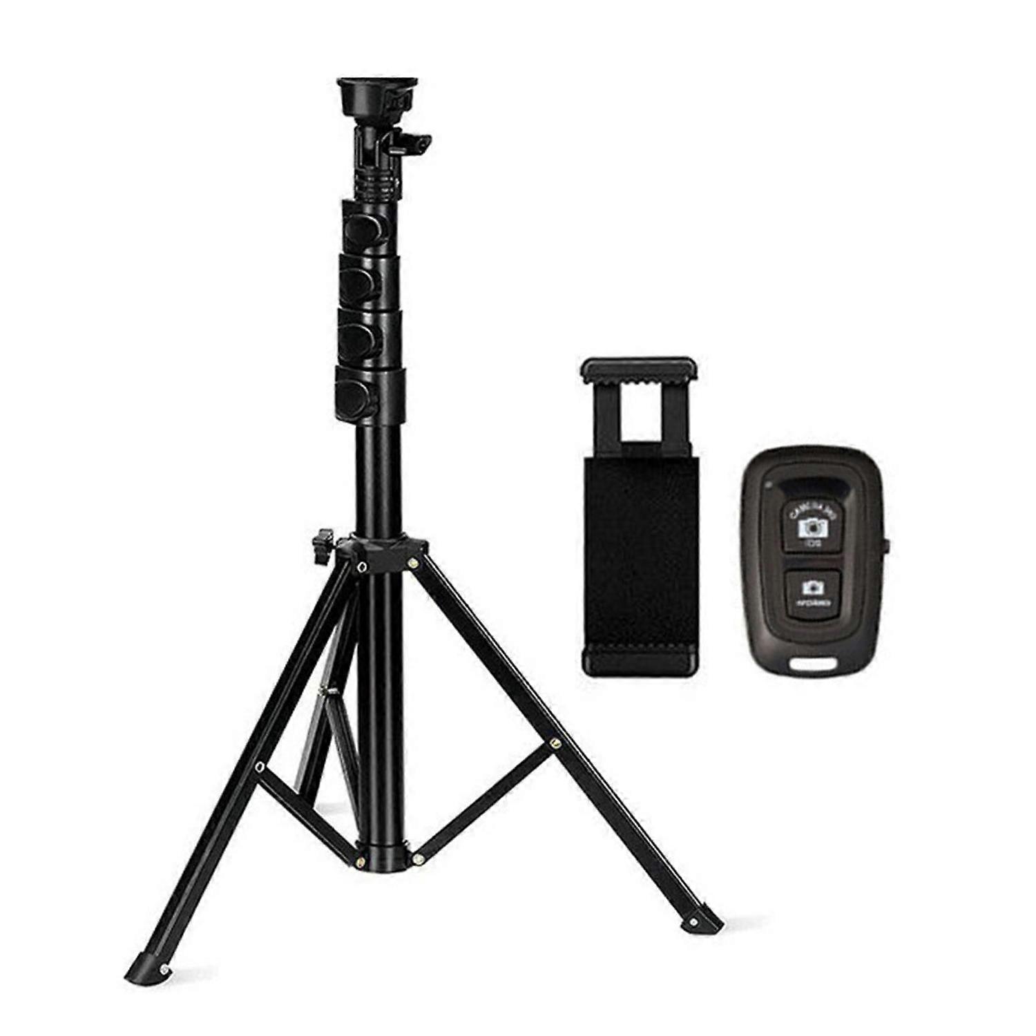 Cell Phone Tripod Foldable 1.6M with Remote Control 360 Degree Rotation Bracket Different Angle