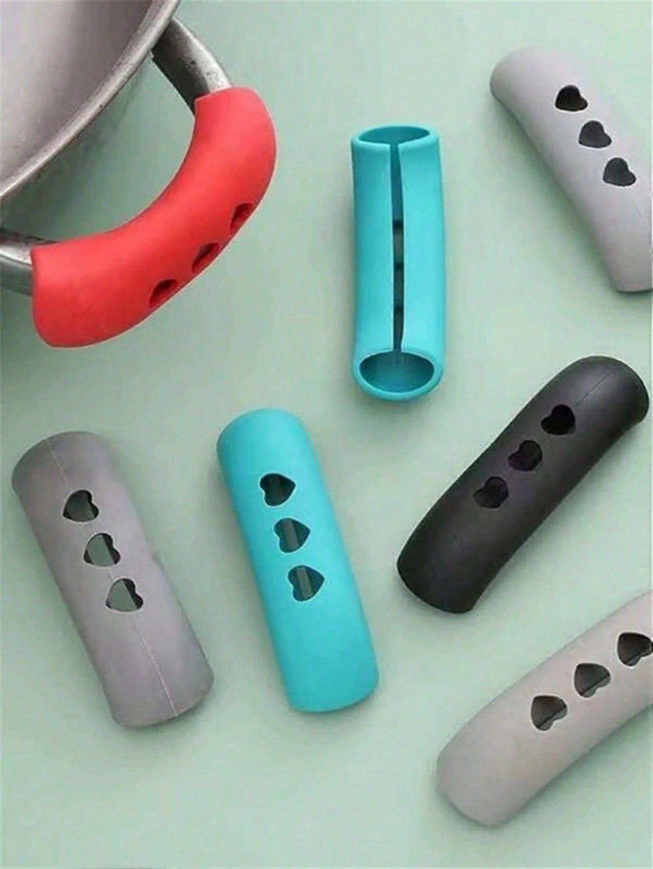 2 قطعة / مجموعة غطاء مقبض وعاء سيليكون ، تفاصيل القلب المجوفة الإبداعية المضادة للحروق واقي مقبض وعاء مضاد للانزلاق للمطبخ