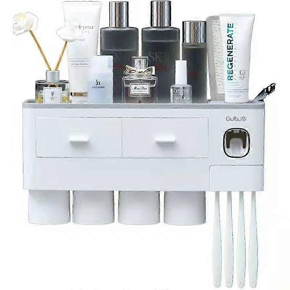 Bathroom Accessory Kit, Magnetic Adsorption Inverted Toothbrush Holder