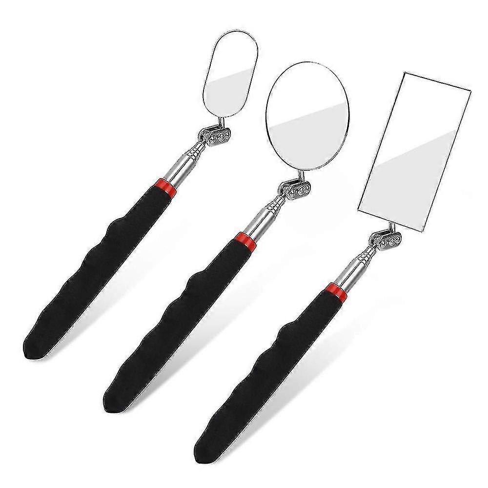 3 Pack Telescopic Mechanic Checking Mirror, Inspection Tool for Checking Vehicle, Car, Eyelashes