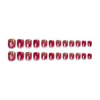Unhas postiças rosa borradas na primavera se encaixam perfeitamente no modelo de cola gelatinosa