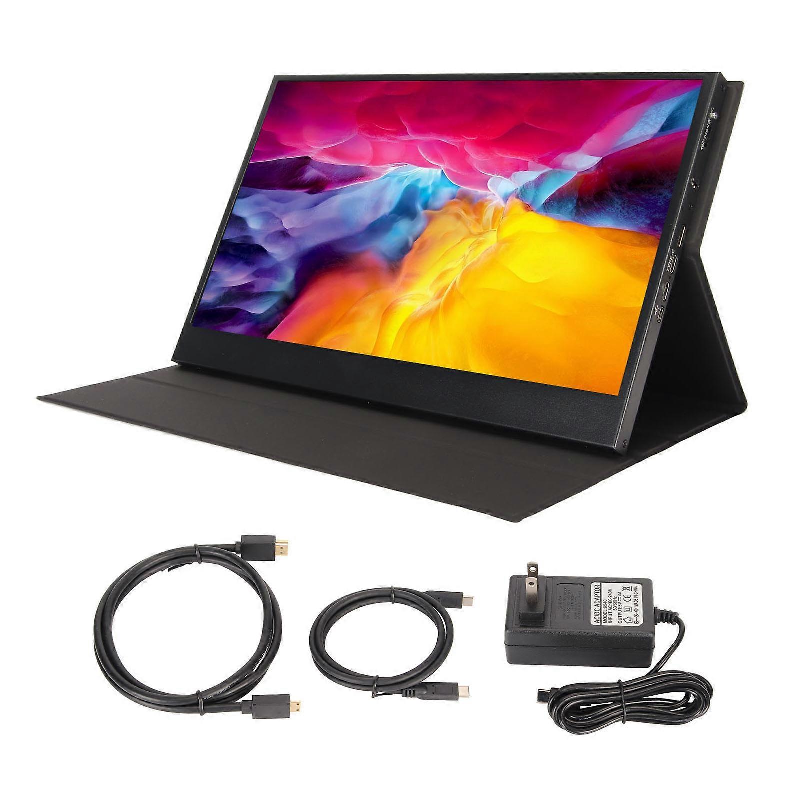 13.3" FHD Portable Display with Leather Case, Dual Speakers, USB-C for PC & Gaming