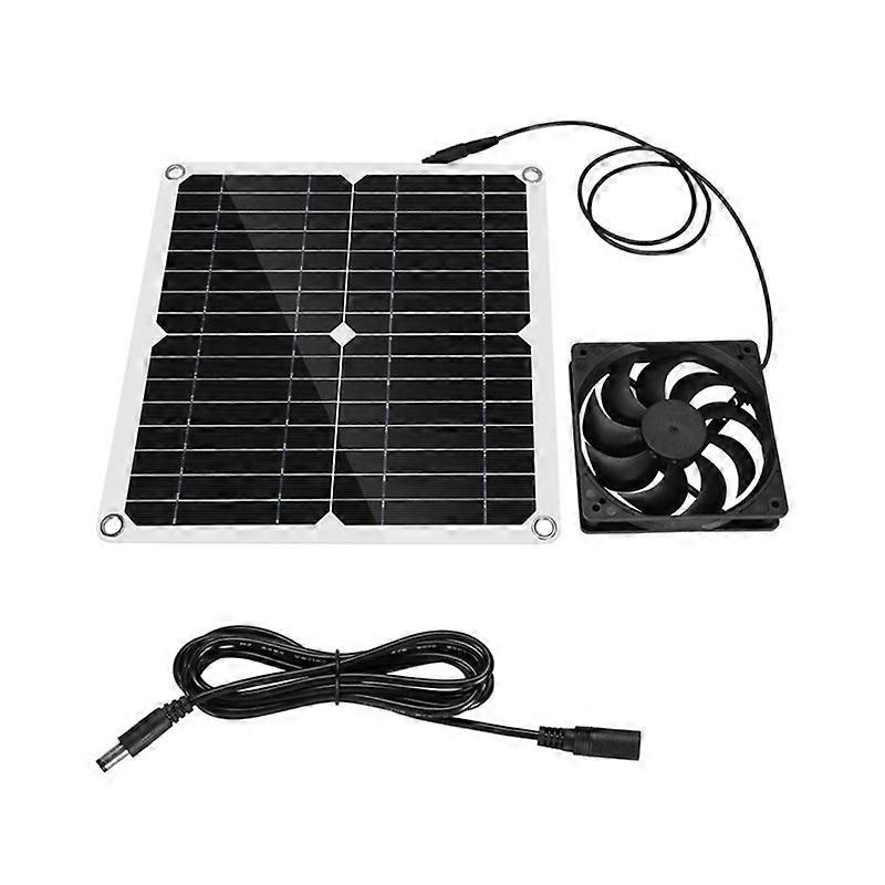 Solar Panel Powered Fan 11 Inch Ventilator Solar Exhaust Fan for Pet Poultry House Greenhouse RV Ro