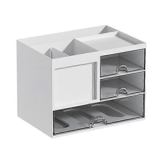 Multifunctional Desktop Organizer Drawer Box with Pen Holder Large Capacity Multi-Compartments Desk Organizer Storage Case