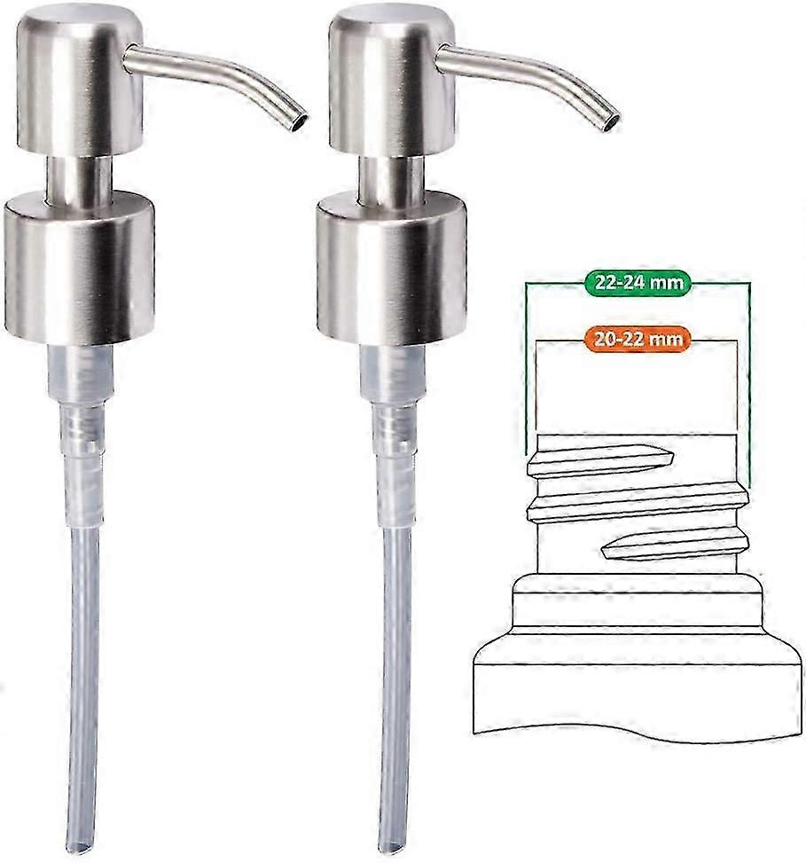 Tvålpump 24 mm borstad hög kvalitet, 2-pack