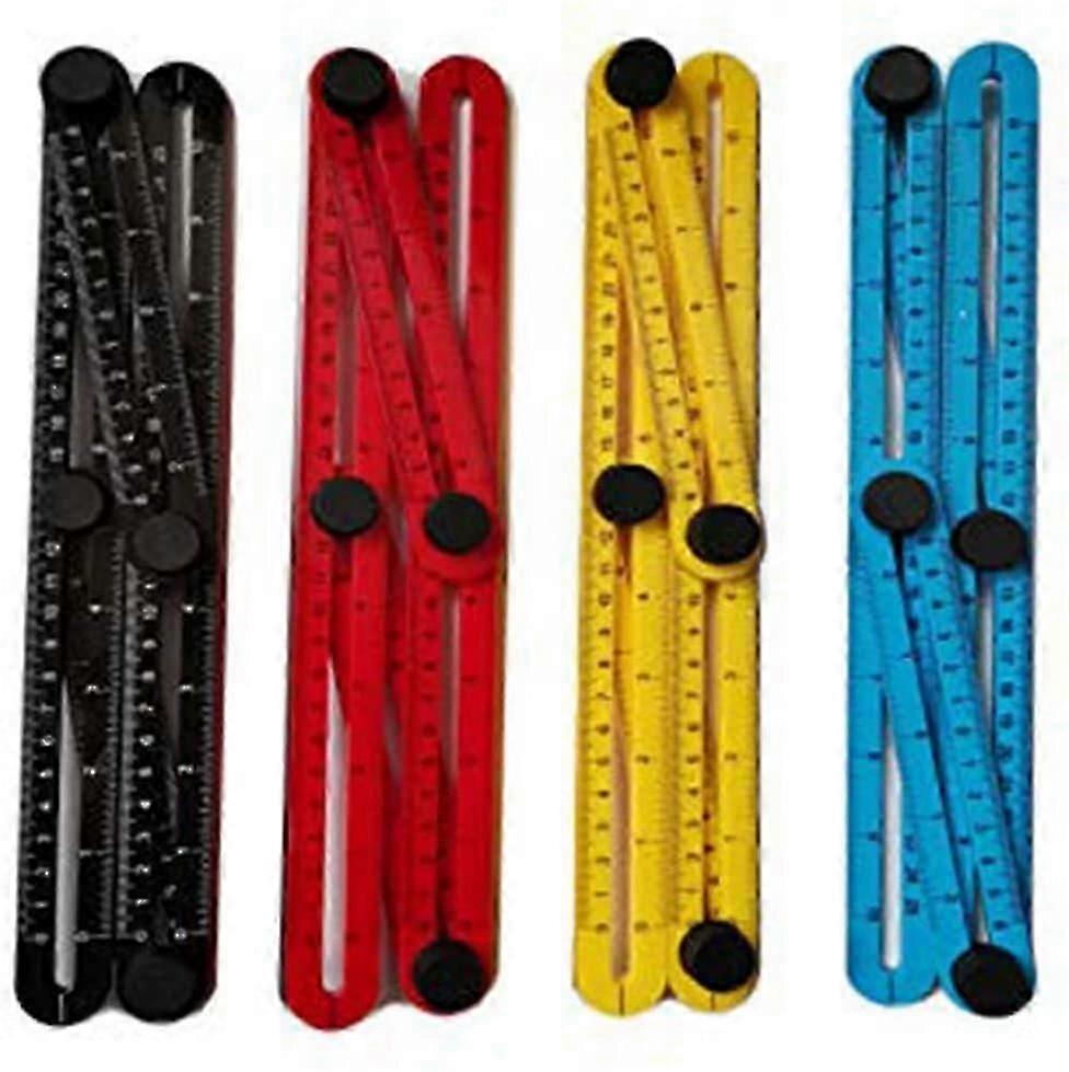 4 Colors Plastic Angle Model Tool, Protractor, Metric Scale Multi-angle Measuring Ruler Tool Is