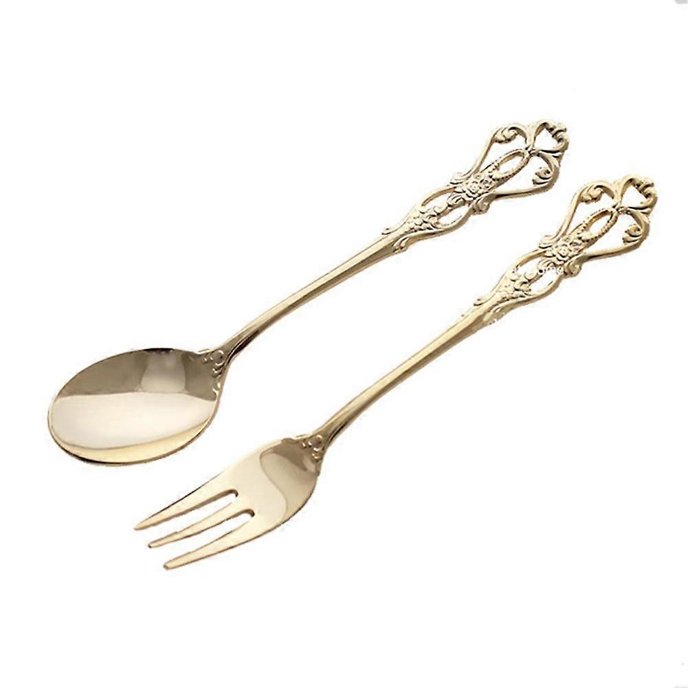 2pcs/set Spoon Coffee Creative Fine And Retro Texture