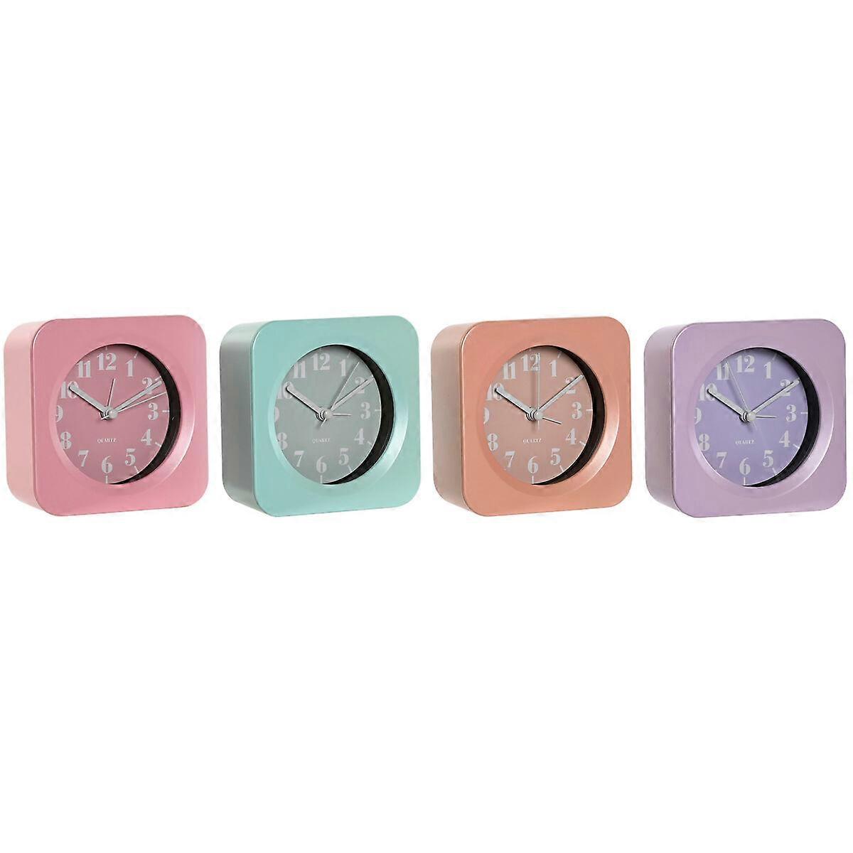 Table clock Home ESPRIT Green Pink Coral Lilac (4 Units)