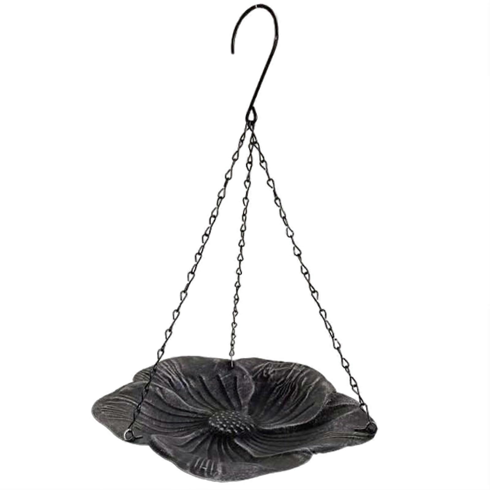 Bird Feeders With Strong Hook and Chain Large Capacity Flower Shaped Tray Feeders For Garden Hummingbirds Feeders