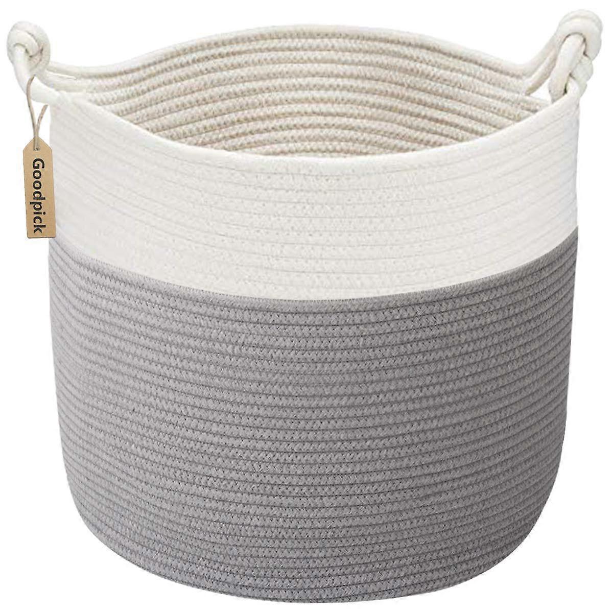 Woven laundry basket, 15 x 14.2 inches, for storing clothes