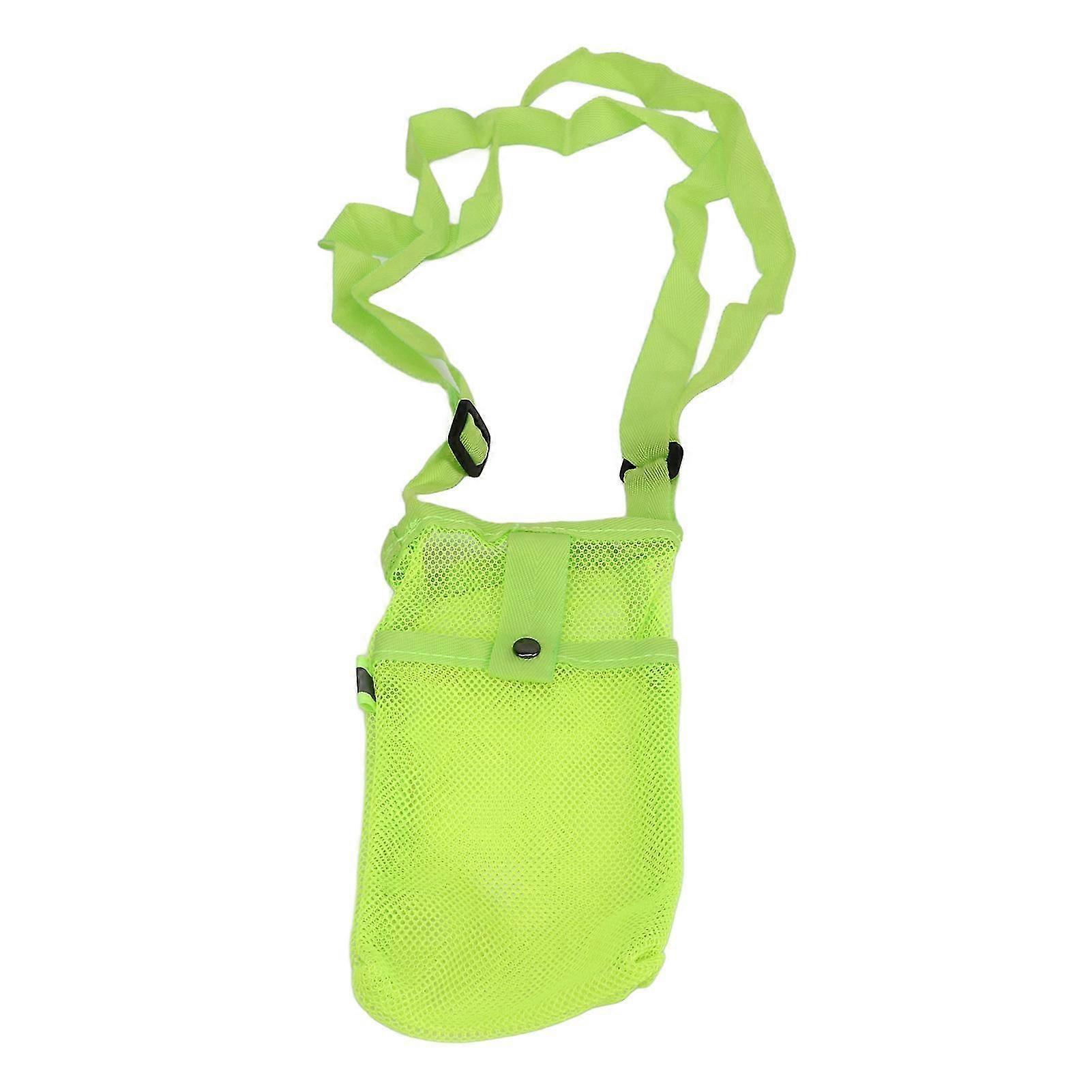 Fluorescent Green Portable Water Bottle Holder with Adjustable Shoulder Strap for Outdoor Fitness Exercise