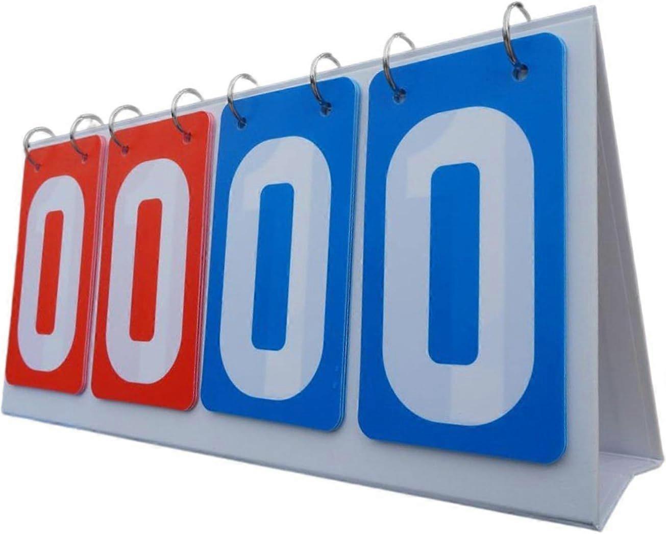 4-stellige Flip-Anzeigetafel Tragbare Sport-Scorekeeper-Tischanzeigetafel für Basketball-Tennisball-Spiele Billardspiele