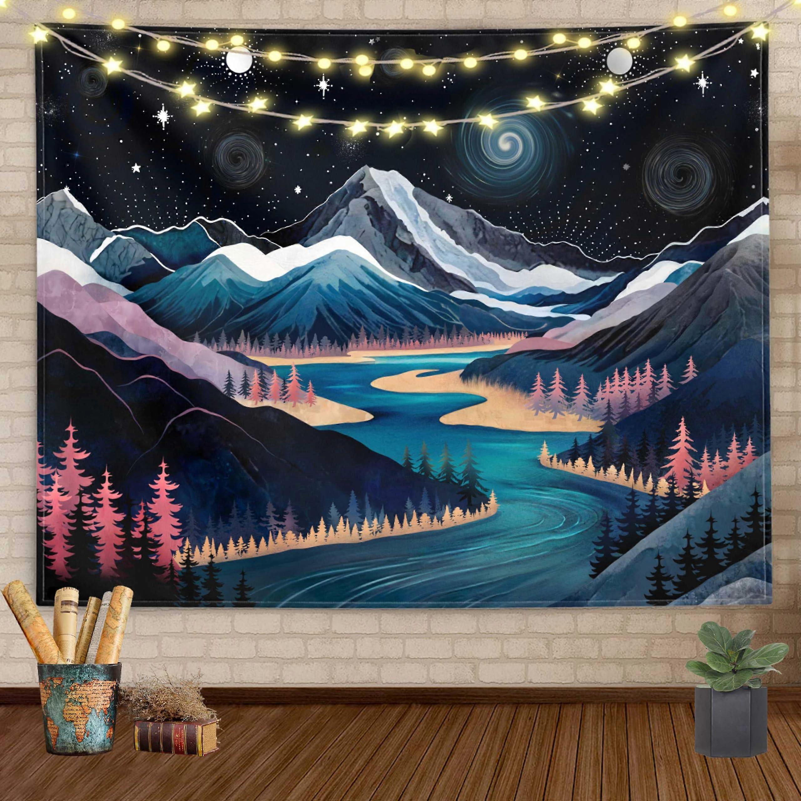 Simple Tapestry for Bedroom Decoration - Bohemian Wall Hanging, 60"x80", Soft Cotton Fabric, Multi-Color Design