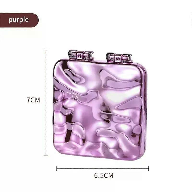 Makeup Tool Mini Makeup Mirror Clamshell Mirror Small Double-sided Miroir Cosmetics Tool Electroplated Square Mirror