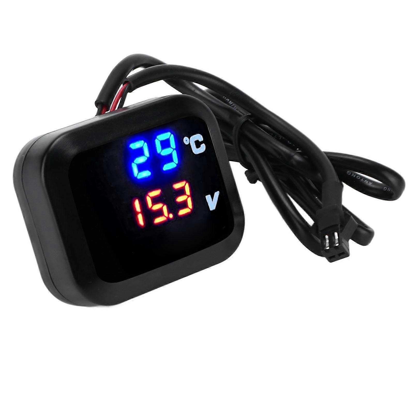 Universal DC12V 3 in 1 Temperature Volt Meter with USB Charging Waterproof Replacement for Kawasaki