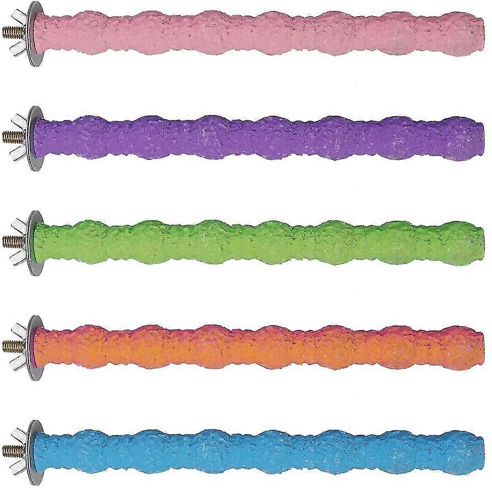 5pcsオウムパーチ、20cmシミュレーションバードパーチバディパーチポー研削おもちゃ