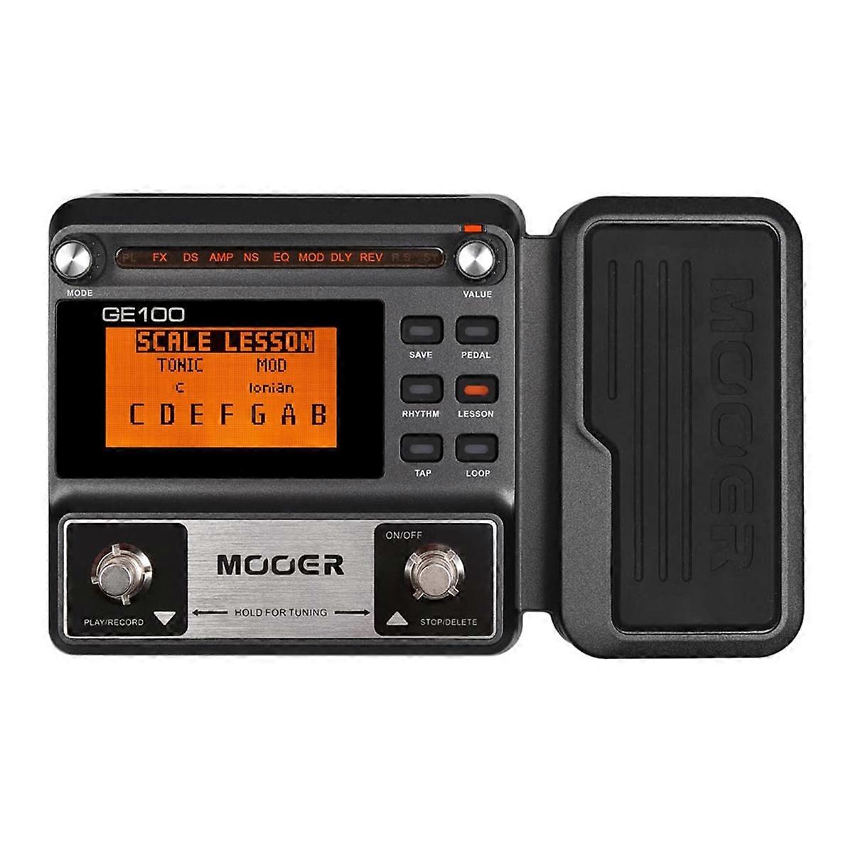 GE100 Guitar Multi-Effects Processor Effect Pedal with Loop Recording Tuning Tap Tempo Rhythm Setting Scale EU Plug