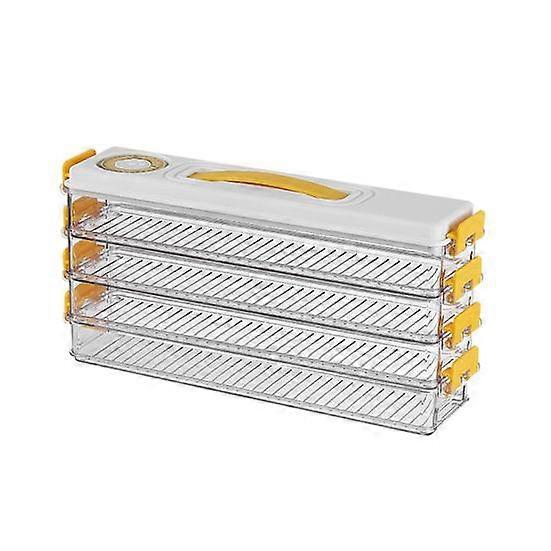 Dumpling Box Refrigerator Food Dumpling Container Multi Layers Large Capacity Transparent Fresh-keeping Stackable Freezer Storage Box With Timer