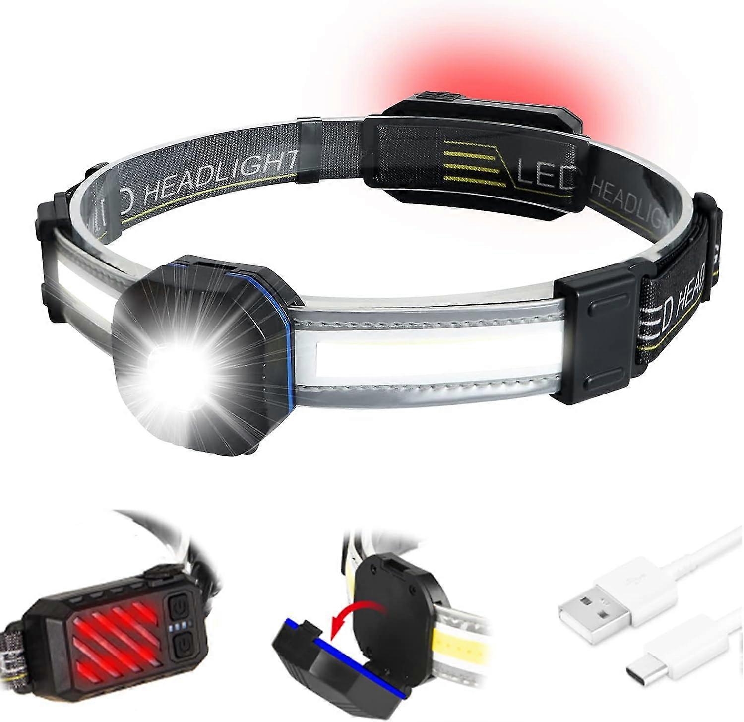 Waterproof Headlamp with Rechargeable Battery, Multi Lighting Modes & Ultra-light Design for Your Next Adventure