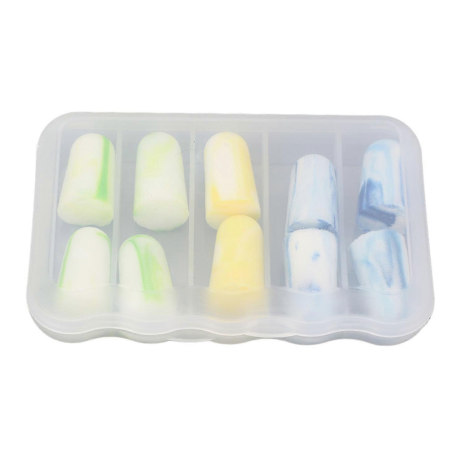 10 Pcs Silicone Earplugs Noise Cancelling Slow Rebound Comfortable Fit Soft Ear Plugs for Sleeping W