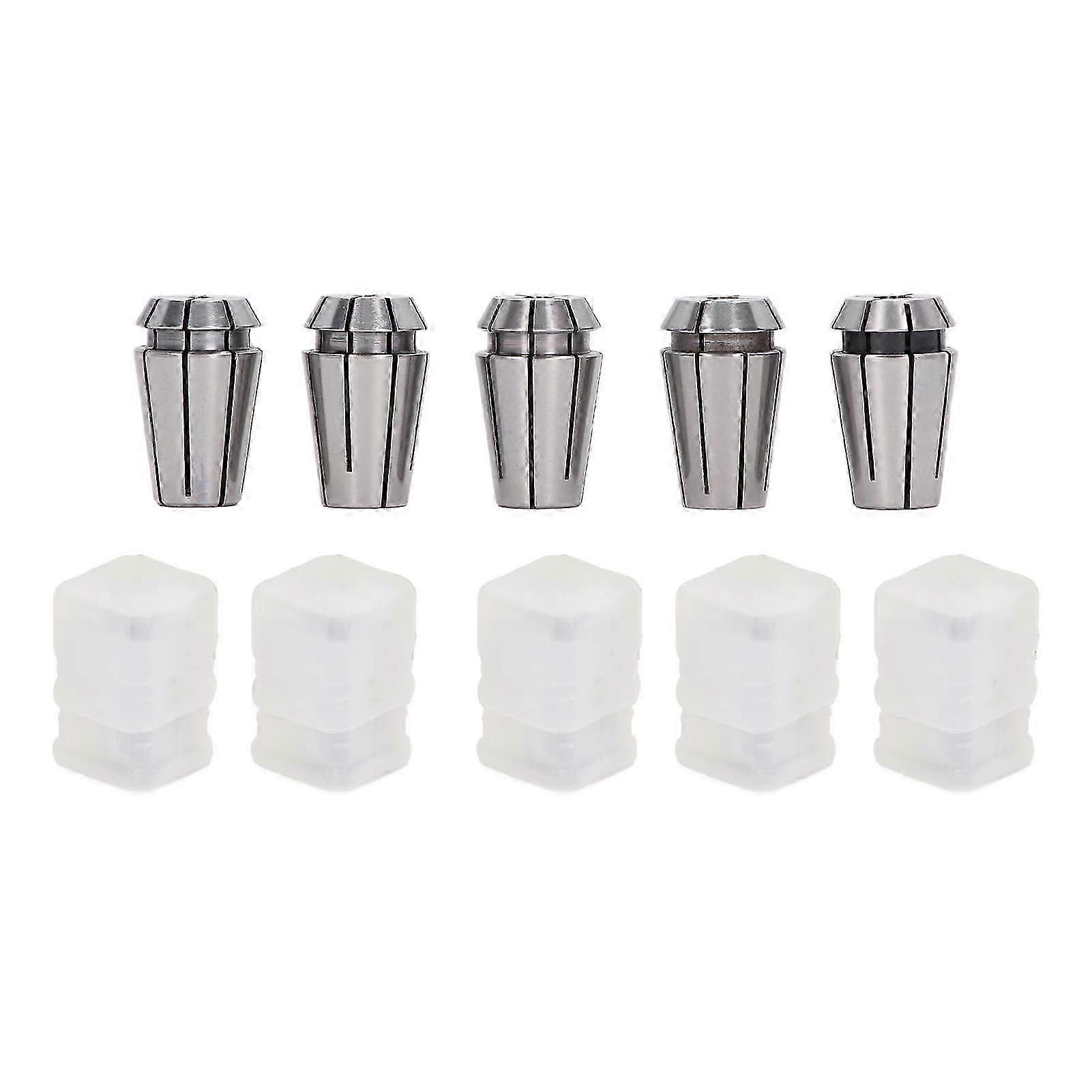 5Pcs CNC Engraving Collet Chuck with Storage Canister Spring Steel Milling Lathe Tapping Collet Kit