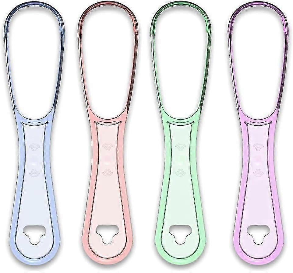 口臭を取り除くための舌スクレーパー舌クリーナーブラシ、あなたの口を健康で清潔に保つためのフードスクレーパー(ピンク+パープル+ブルー+グリーン4pc