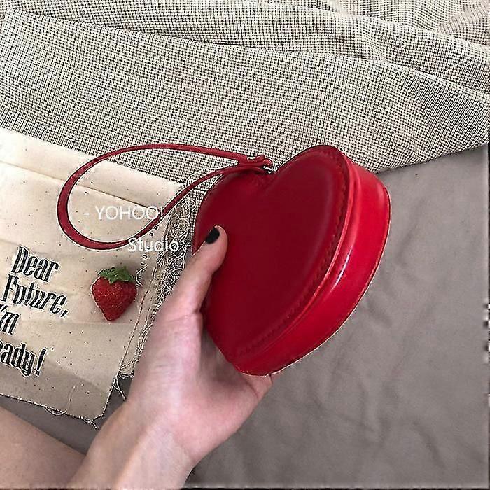 محفظة القلب على شكل قلب عملة محفظة محفظة القلب الأحمر حقيبة كروسبودي حقيبة الكتف محفظة