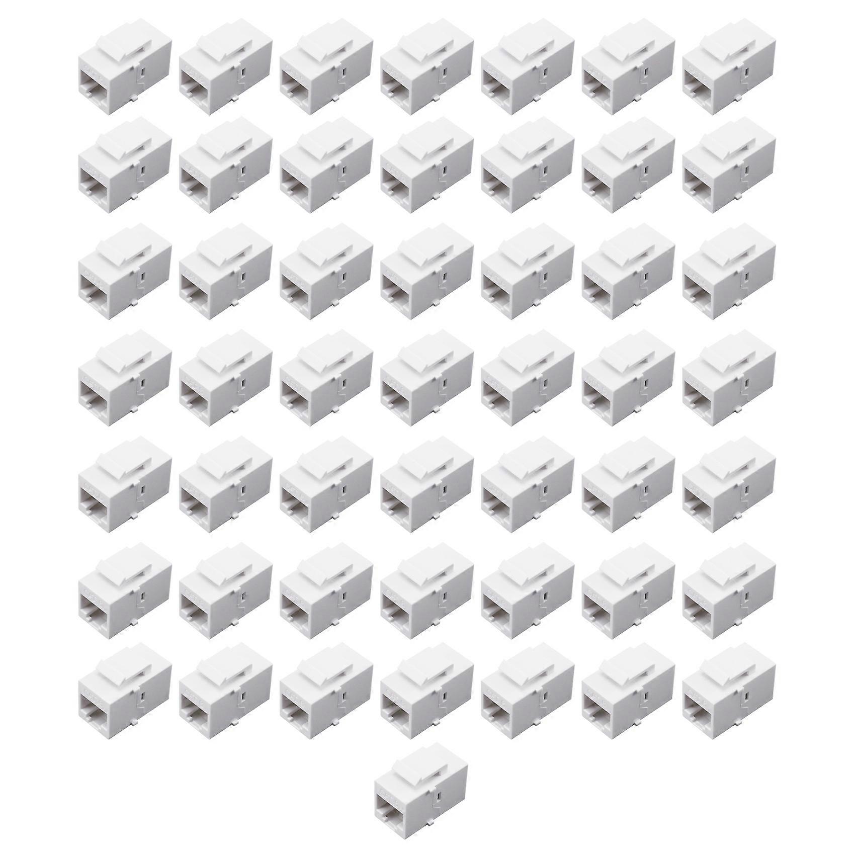 RJ45 Connector Keystone Jack Cat6 RJ45 Extension Coupler (White)
