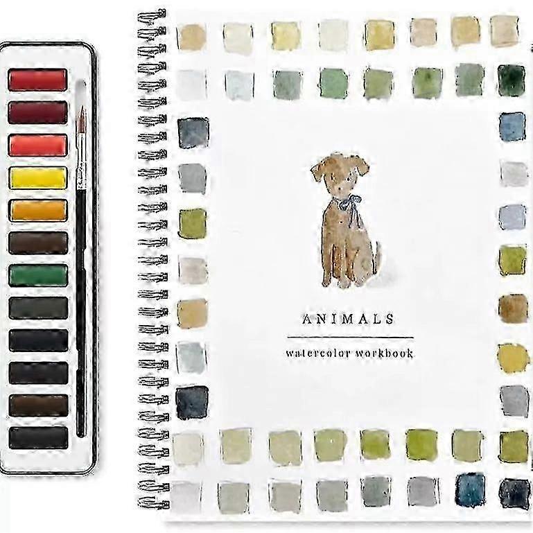 Beginner-Friendly Watercolor Sketchbook with 12-Color Watercolor Paint Set for Artistic Practice