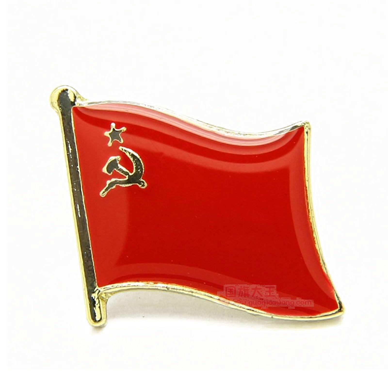 Rectangle Brooch Holiday Gift Soviet Flag Badge Meaningful Backpack Accessories