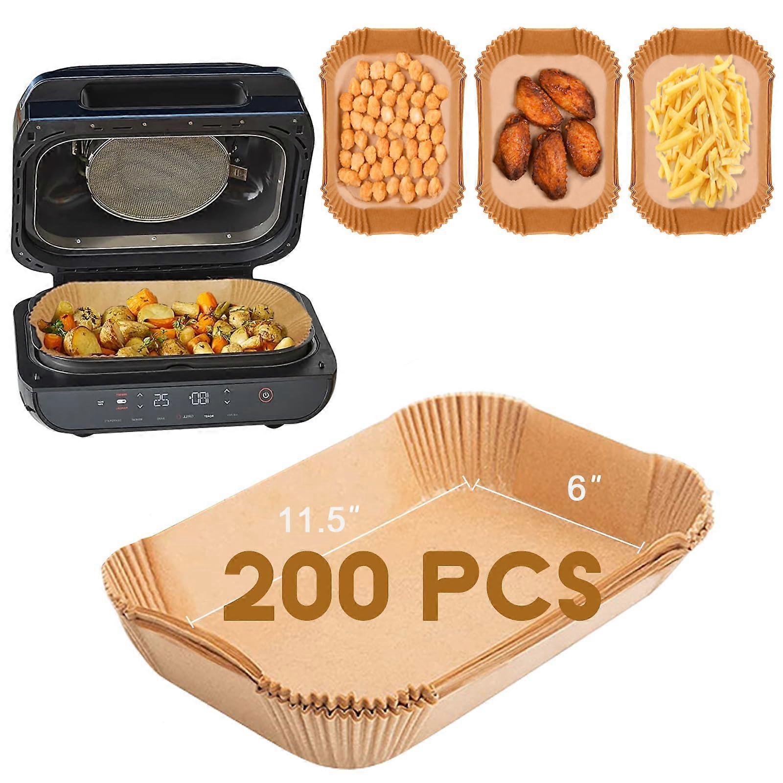 200 Pcs Disposable Non-stick Paper Liner for Cooking Air Fryer Rectangular Size