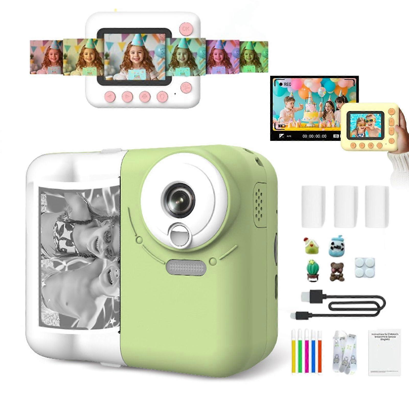 Huzeye Snapalette Printcam - Instant Print Camera for Kids, Huzeye Snap Print Camera,1080p HD Video, 10x Zoom