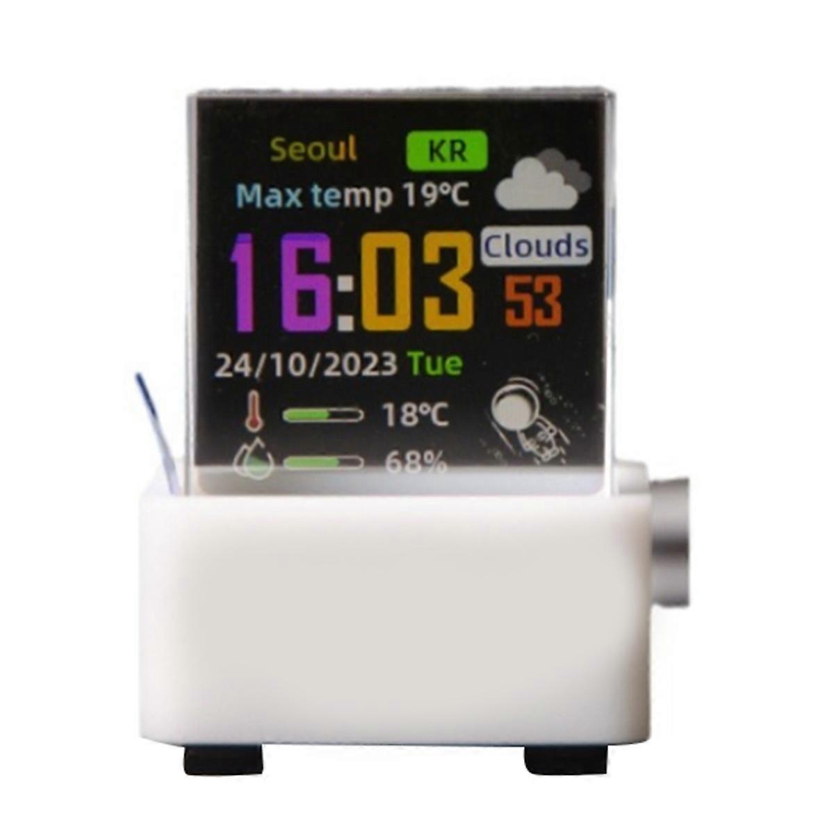 Multifunctional with GIF Animations Album GIFTV Smart Weather Station Holographic Crystal Cube Phot