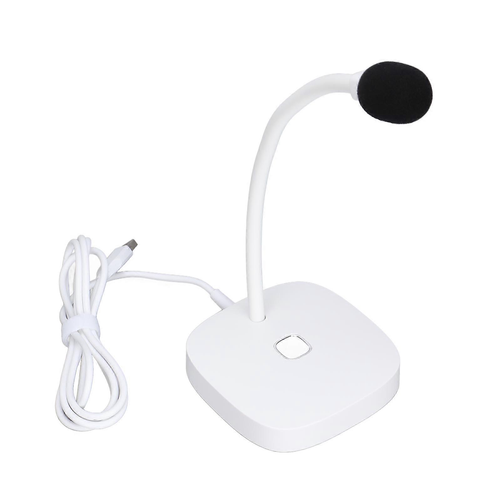 USB Microphone Omnidirectional 360° Adjustable 1.5m White